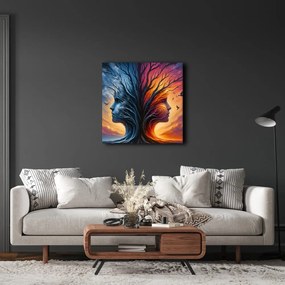 Quadro su tela – Volti nelle chiome dell’albero della vita