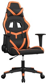 Sedia da gaming nero e arancione in similpelle