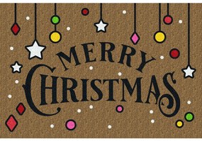 Zerbino “Merry Christmas” in Fibra di Cocco Naturale – 60×40 cm – Stampa Alta Risoluzione