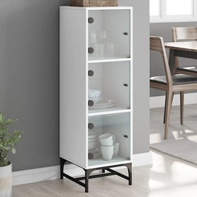Credenza Con Ante İn Vetro Bianca 35x37x120 Cm /