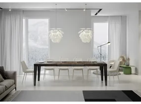 Tavolo Flame Allungabile piano Noce 90x180 Allungato 440 telaio Antracite