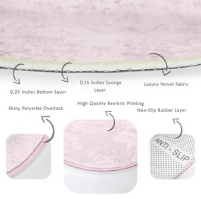 Tappeto rotondo lavabile rosa chiaro adatto per aspirapolvere robot ø 120 cm Comfort - Mila Home