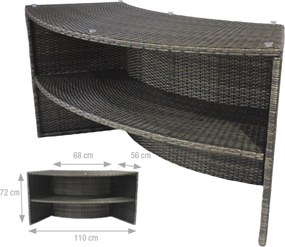 Vasca Idromassaggio da Esterno Semirigida Riscaldata 4+2 Posti con Mobili Ø184x73 cm NetSpa Vita Premium Marrone...