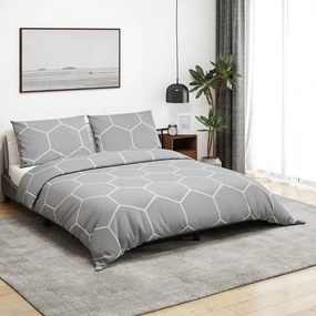Set Copripiumino Grigio 140x200 Cm İn Cotone /