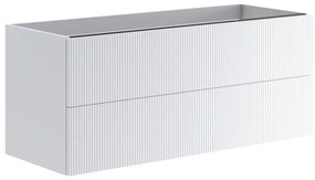 Armadietto bagno a terra Opera 2 cassetti P 45.5 x L 119.5 x H 50 cm laccato opaco bianco
