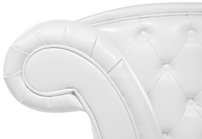Chaise longue vintage sinistra in pelle sintetica bianca LATTES Beliani