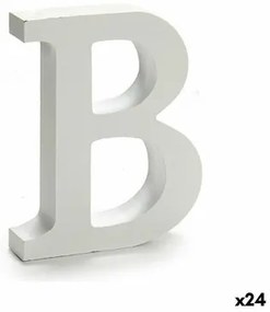 Lettera B Legno Bianco (2 x 16 x 14,5 cm) (24 Unità)