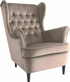 Poltrona Harry Velvet in velluto beige scuro – 82x92x101 cm