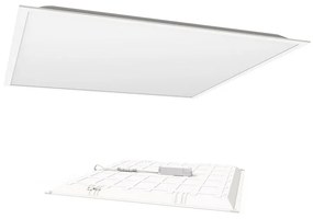 Plafoniera LED garage industriale da esterno Backlit Kit 4 pezzi UGR19 60x60 cm, 3200 lumen BOTLIGHTING IP54