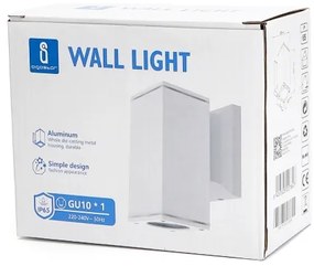 Aigostar - Applique da esterno 1xGU10/230V bianco IP65 quadrato