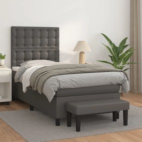 Giroletto A Molle Con Materasso Grgio 90x200 Cm İn Similpelle /