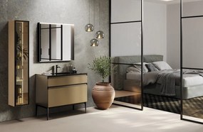 Piedino mobili da bagno (componibile) Yumi in acciaio nero H 4 cm