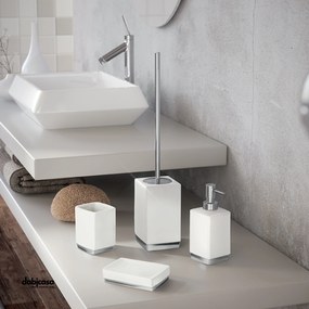 Gedy "Lucy" Set Accessori Bagno 4 Pezzi D'Appoggio In Finitura Bianco