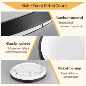 Brilagi - Lampada LED dimmerabile GLASS POOL DOUBLE LED/48W/230V 40 cm nera + telecomando