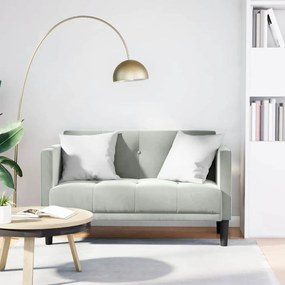 Divano Divanetto Grigio Chiaro 111 Cm İn Velluto /
