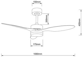 Globo 03608 - Ventilatore da soffitto dimmerabile a LED BLACKWELL LED/20W/230V + +TC