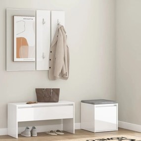 Set Di Mobili Da Corridoio Bianco Lucido İn Legno Multistrato /