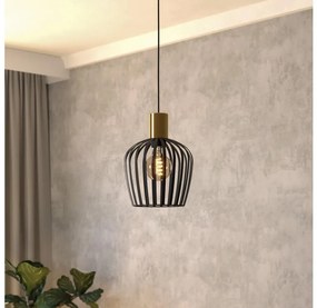 Eglo 901036 - Lampadario a sospensione con filo EMPOLI 1xE27/40W/230V nero/oro