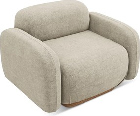 Parte divano componibile beige con rivestimento in bouclé Ailani – Makamii