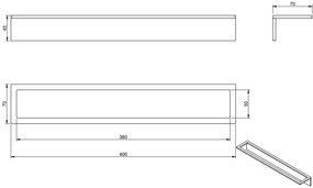 Treemme 5mm IT9006ISZZZZ portasciugmani 40 cm a muro inox satinato