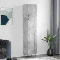 Credenza Grigio Cemento 34,5x34x180 cm in Legno Multistrato 3199141