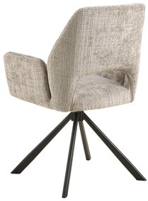 Sedia da pranzo grigio chiaro in imbottito con braccioli Graham – Actona