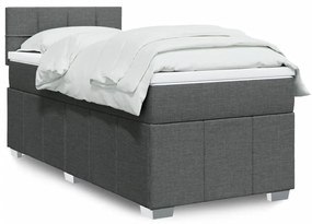 Giroletto A Molle Con Materasso Grigio Scuro 100x200 Cm Tessuto /