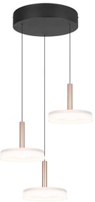 Lampadario a LED dimmerabile in nero, bianco e oro con paralume in vetro ø 35 cm Celeste - Trio