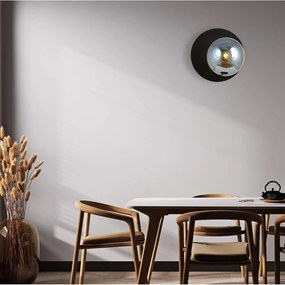 Applique Oslo Nera con sfera Grafite E14 da parete o soffitto Colore del corpo Nero