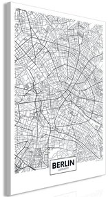 Quadro Map of Berlin (1 Part) Vertical  Colore bianco e nero, Dimensioni e Misure 40x60