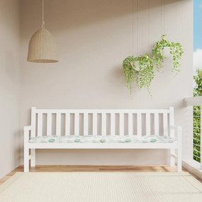 Cuscino Panca Da Giardino Motivo A Foglie 200x50x7 Cm Tessuto /
