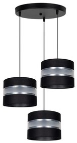 Lampadario a sospensione con filo CORAL 3xE27/60W/230V nero/cromo diametro 45 cm