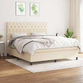 Giroletto A Molle Con Materasso Crema 160x200 Cm İn Tessuto /