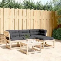 Set Divani da Giardino 4 pz con Cuscini Legno Massello di Pino 3216910