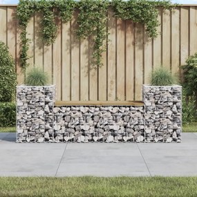 Panca da Giardino Design Gabbione 183x41x60,5cm Pino Impregnato