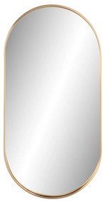 Specchio da parete ovale 25x50 cm bordo oro