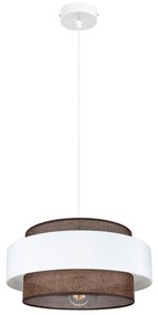 Lampadario a sospensione con filo CORSA 1xE27/60W/230V bianco/marrone