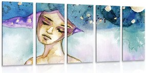 Quadri 5 pezzi – Fata lunare