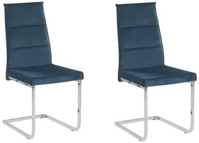 Set di 2 sedie velluto blu ROCKFORD Beliani