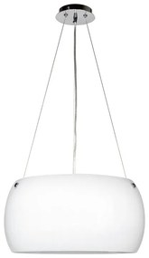 Lampadario Neoclassico Equatore bianco paralume bianco 3x E27 Ø40cm FAN EUROPE
