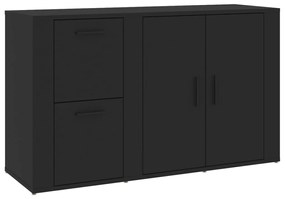 Credenza nera 100x33x59,5 cm in legno multistrato