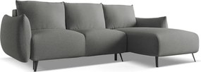 Divano angolare grigio chiaro (con penisola a destra) Malie – Makamii