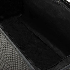 Baule da giardino nero 120x50x60 cm in polyrattan