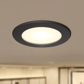 Prios Faretto da incasso a LED Rida, nero, 9,7 cm, 7W, CCT