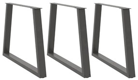 Gambe Tavolo Pranzo A V 3 Pz Antracite 100x(72-73,3)cm Acciaio /