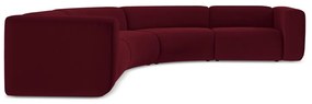 Divano angolare burgundy con rivestimento in velluto Ekahi – Makamii