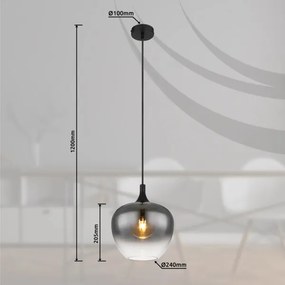 Globo 15548H - Lampadario a sospensione con filo MAXY 1xE27/40W/230V diametro 24 cm nero