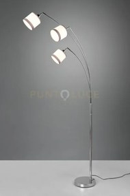 Lampade da terra davos 3 paralumi bianco e grigio e metallo cromat...