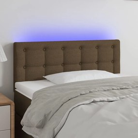Testiera A Led Marrone Scuro 90x5x78/88 Cm İn Tessuto /