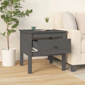 Tavolino grigio 50x50x49 cm legno massello di pino